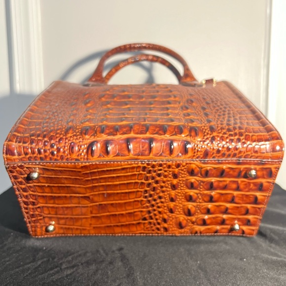 Brahmin Caroline Melbourne Medium Leather Pecan Satchel/Top Handle Bag